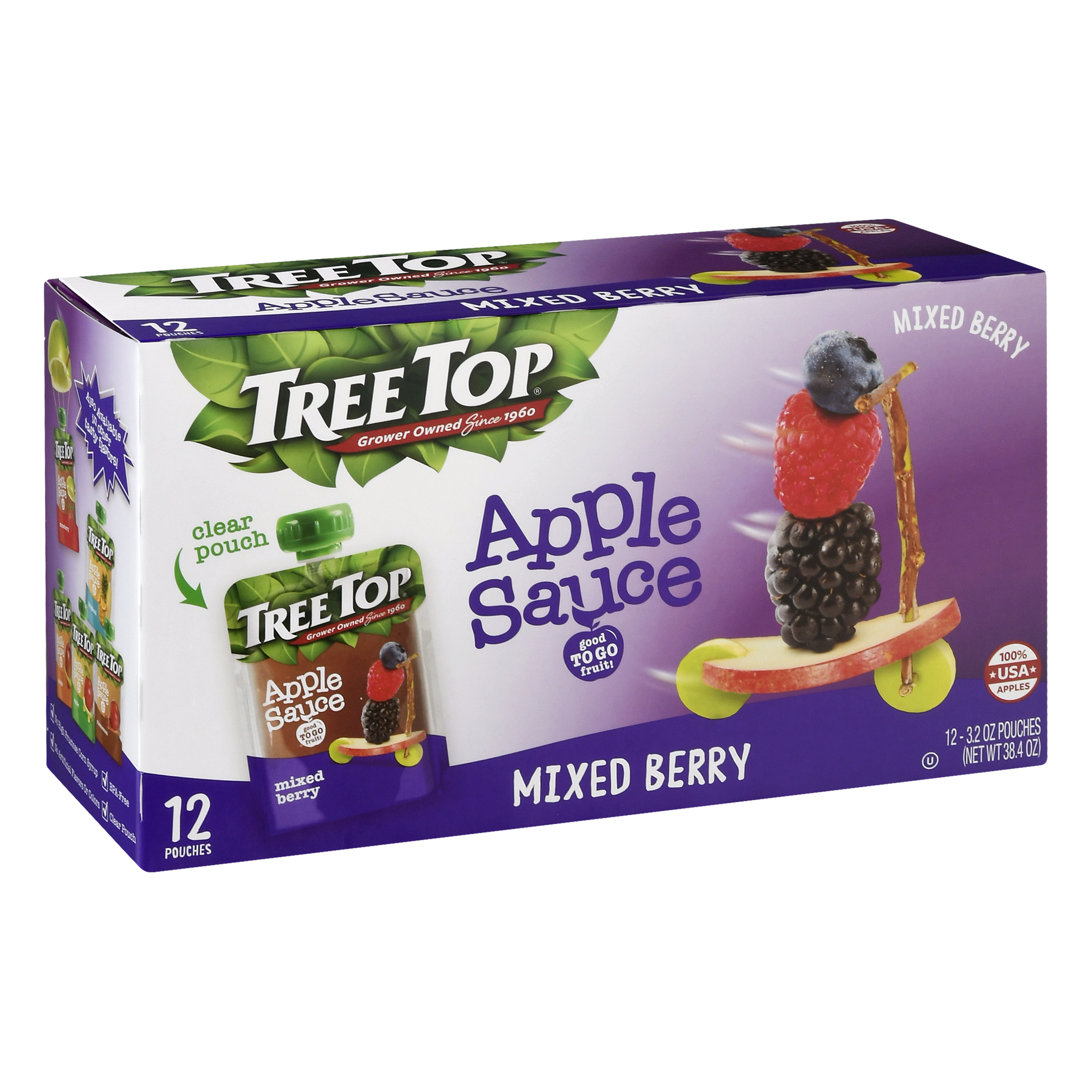 Tree Top 12 Pack Mixed Berry Apple Sauce 12 Ea