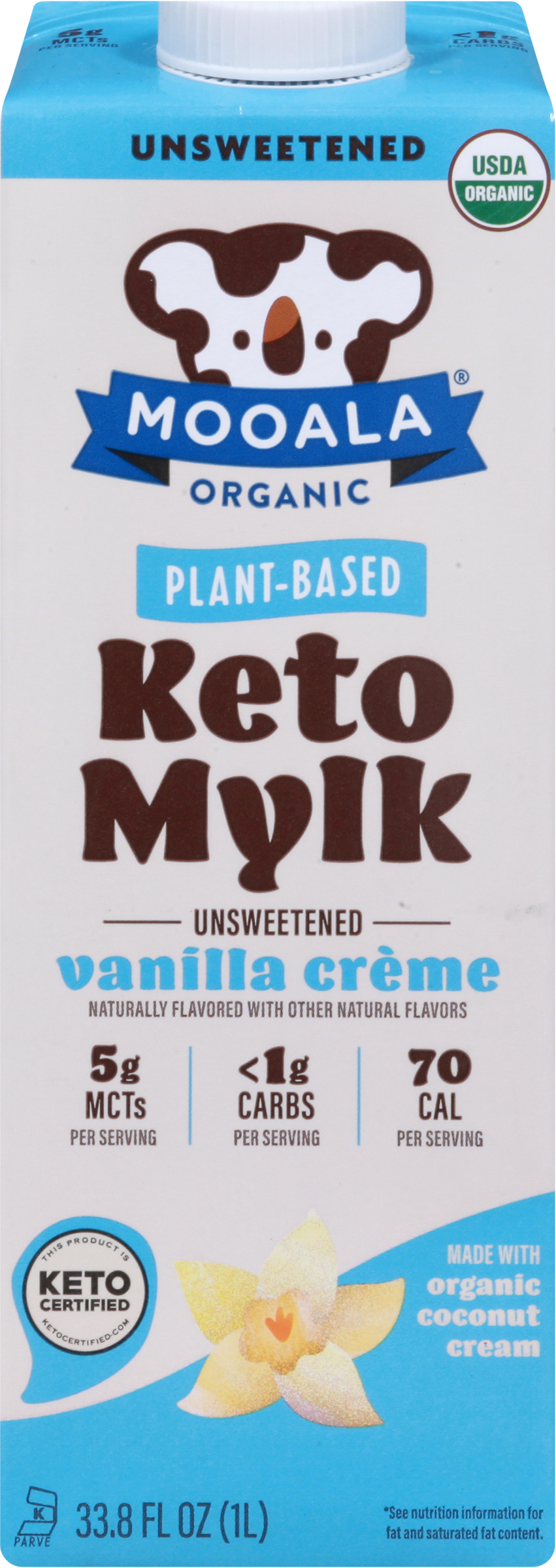 Keto Mylk, Organic, Vanilla Creme, Unsweetened