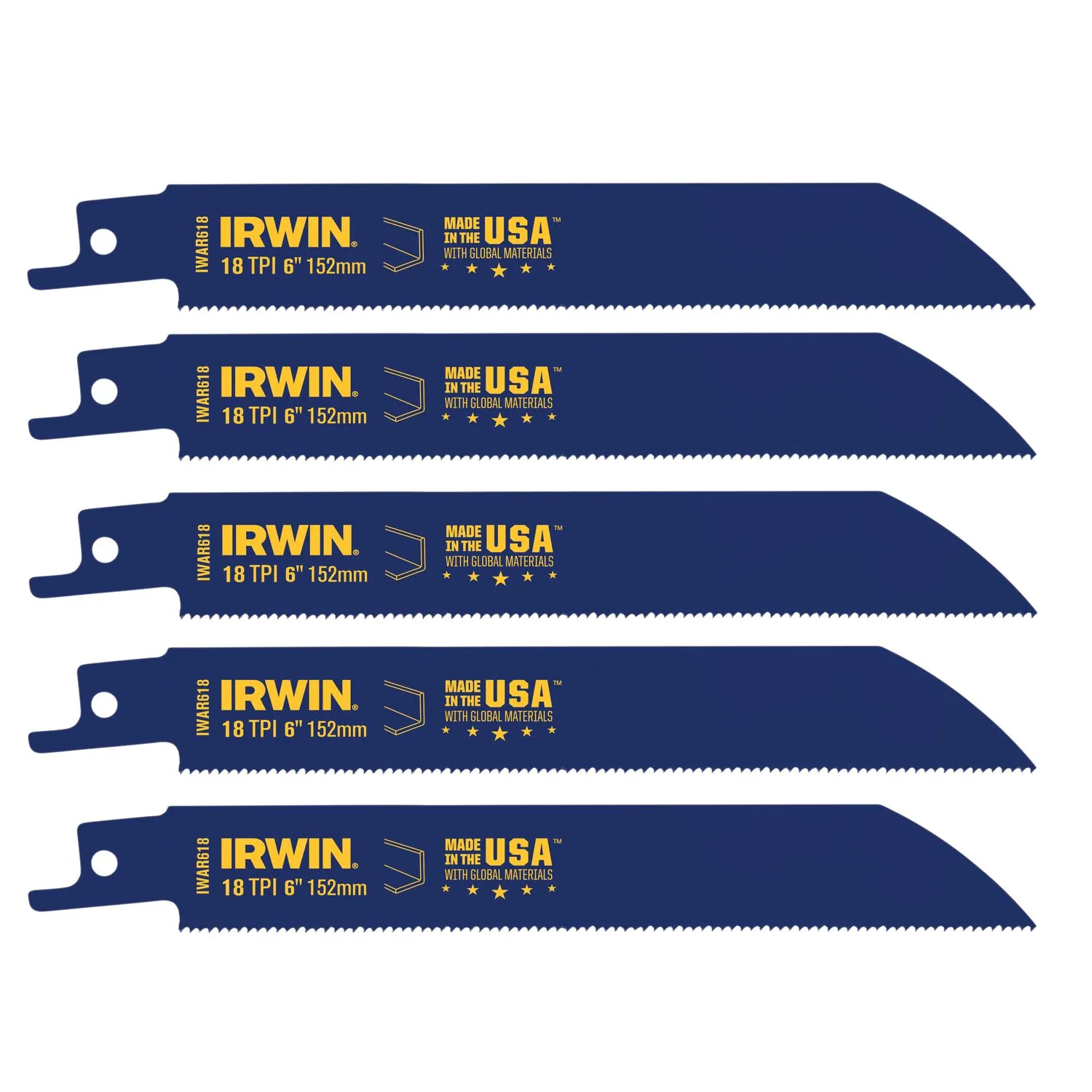 Irwin 6 In 18 Tpi Recip Bi-Metal Blade 5/Pk