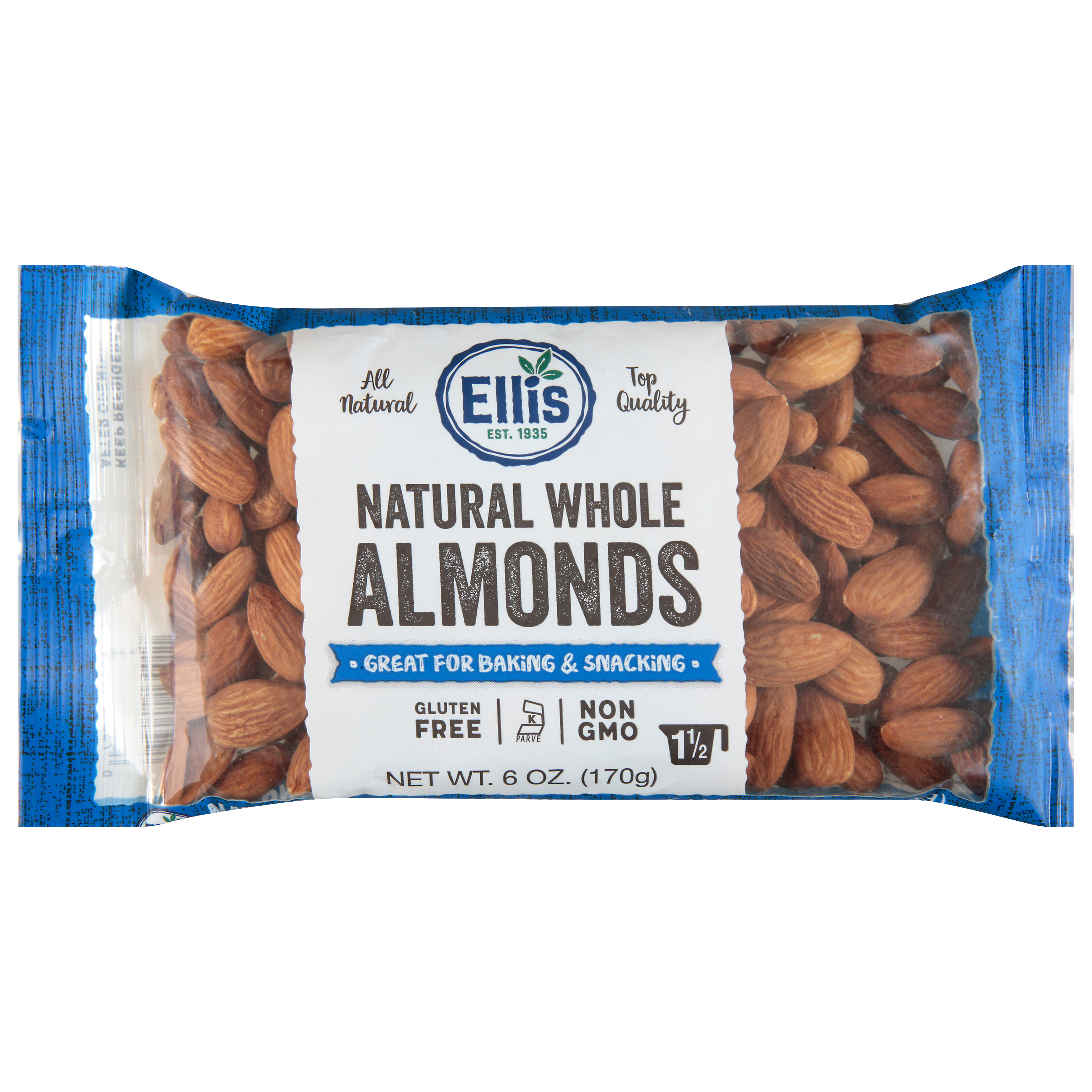 Ellis Natural Whole Almonds 6 Oz