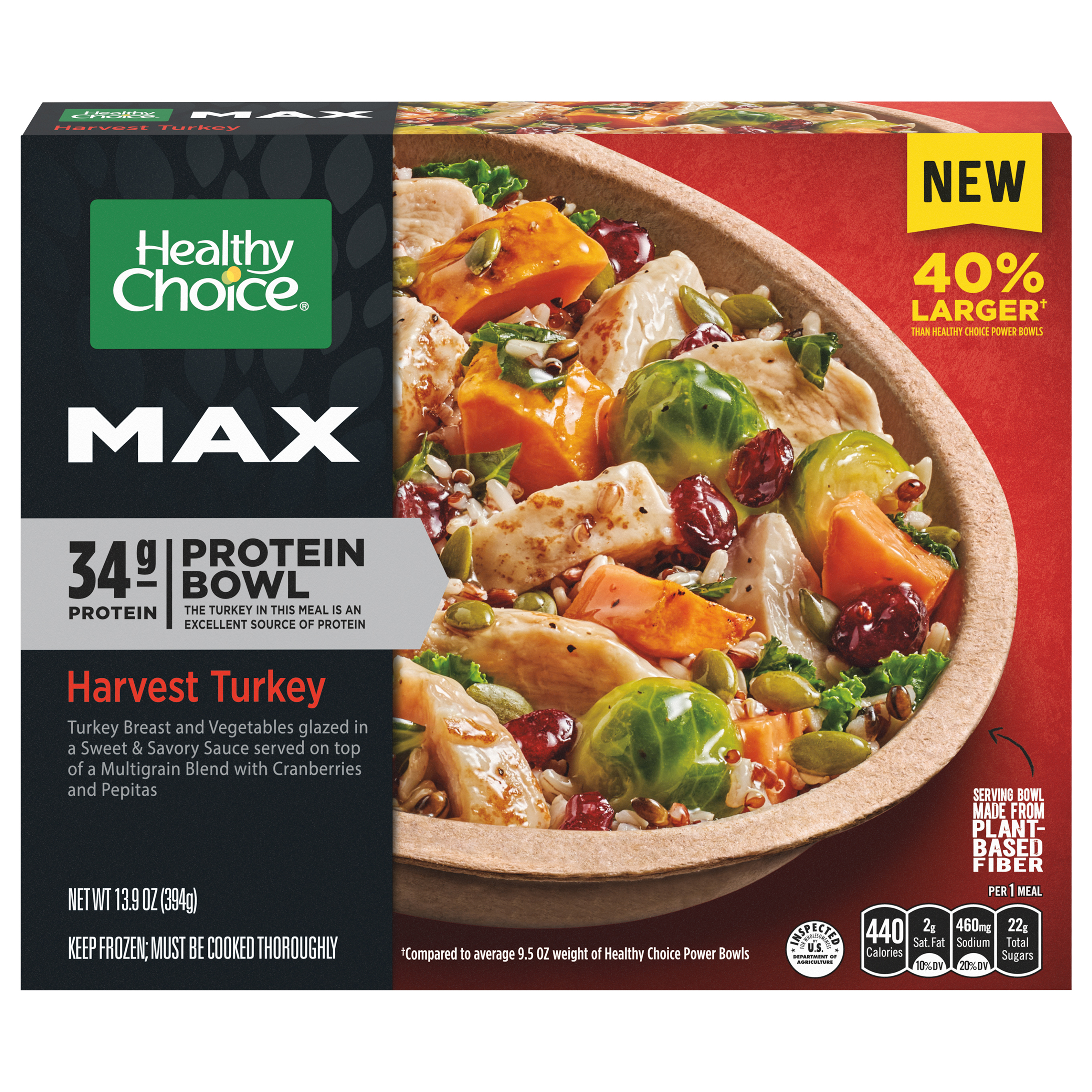 Healthy Choice Max Harvest Turkey Frozen Meal, 13.9 Oz