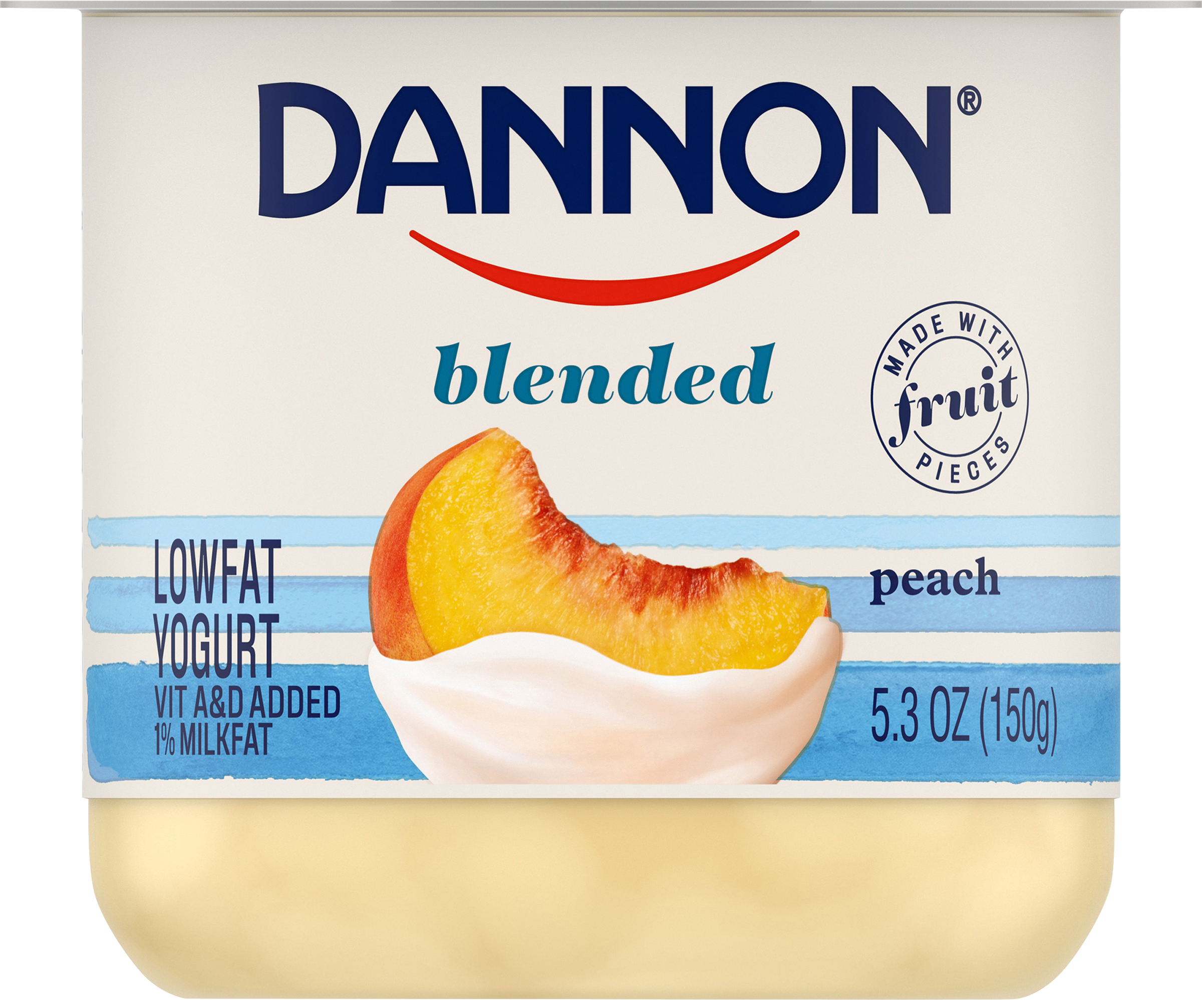 Yogurt, Lowfat, Blended, Peach