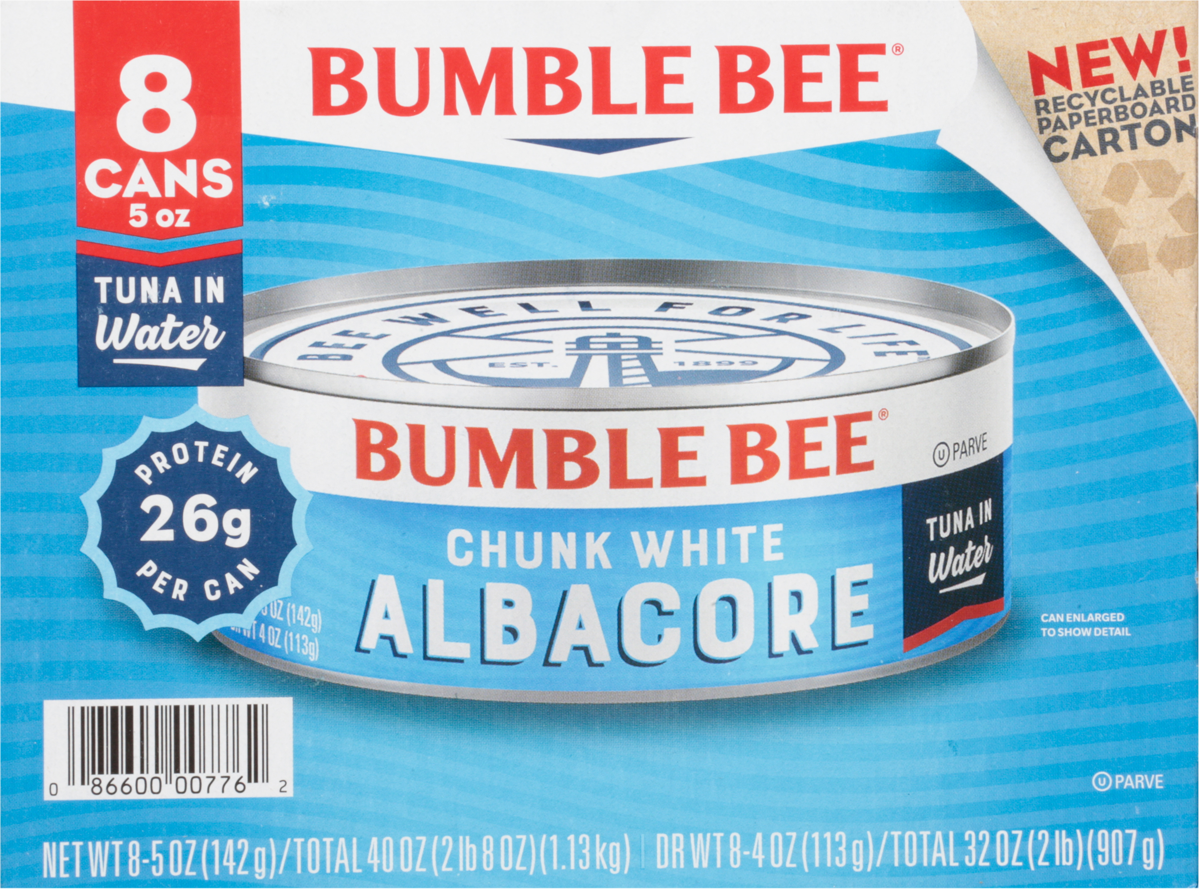 Tuna in Water, Albacore, Chunk White