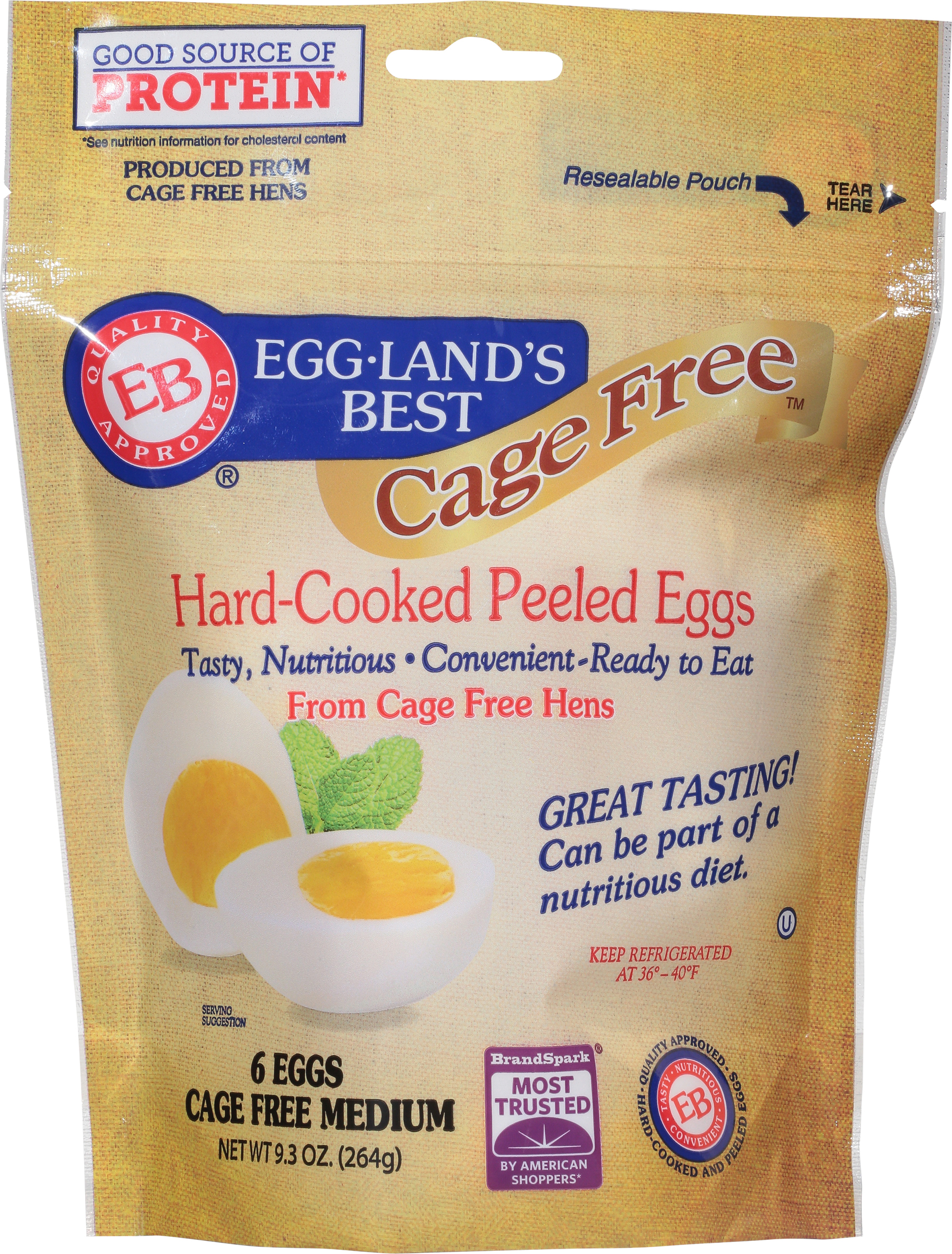 Eggs, Peeled, Hard-Cooked, Cage Free, Medium