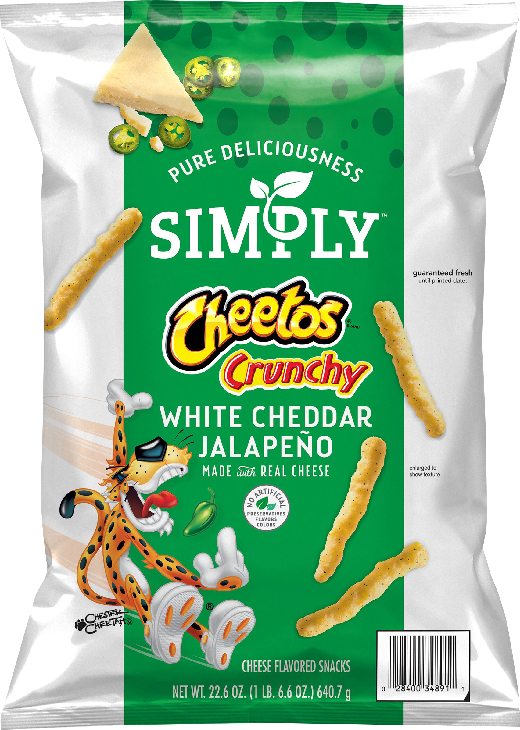 Cheese Flavored Snacks, White Cheddar Jalapeno, Crunchy