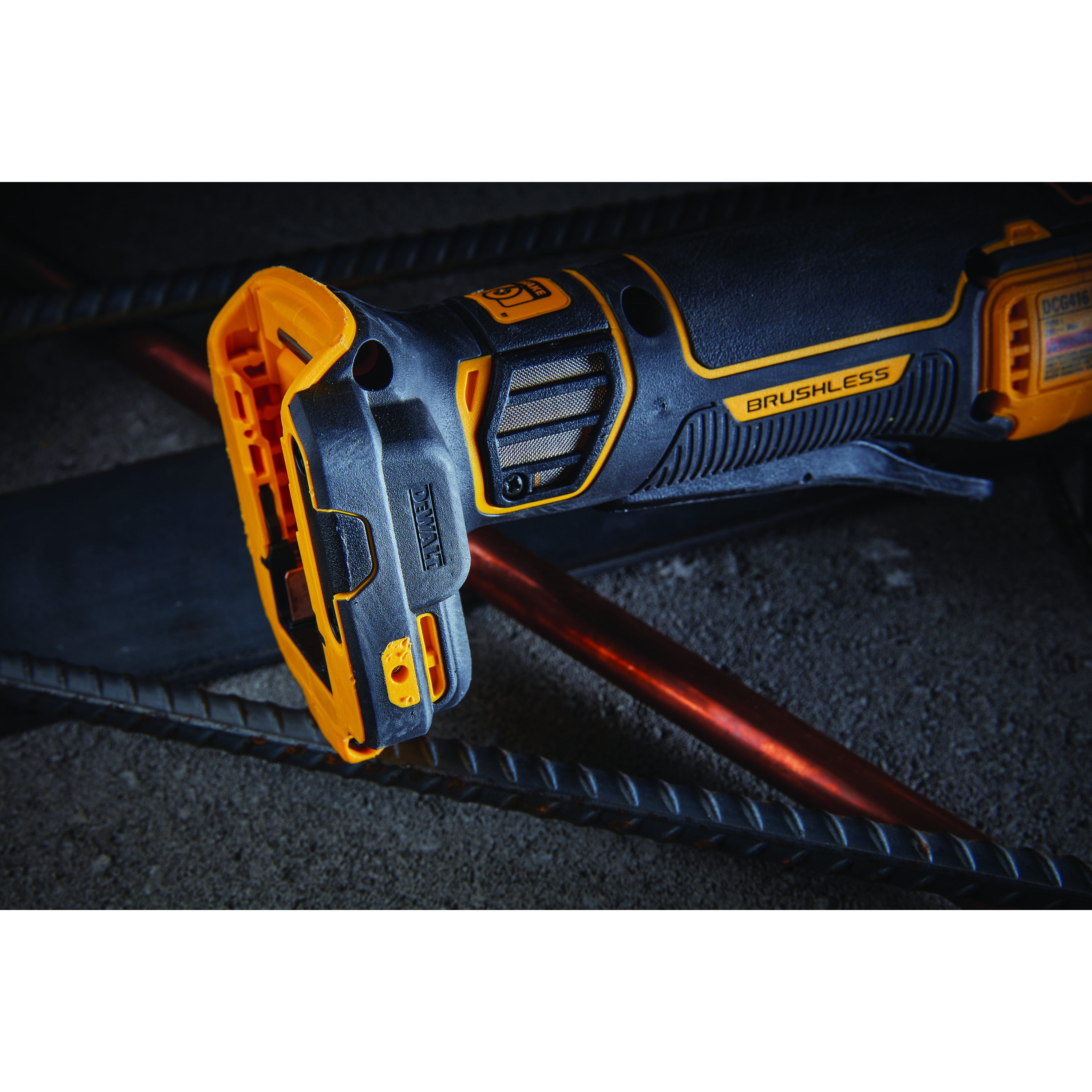 White Cap DEWALT 20V MAX 4 1 2 5 Brushless Cordless Paddle Switch Angle Grinder W Flexvolt Advantage Tool Only