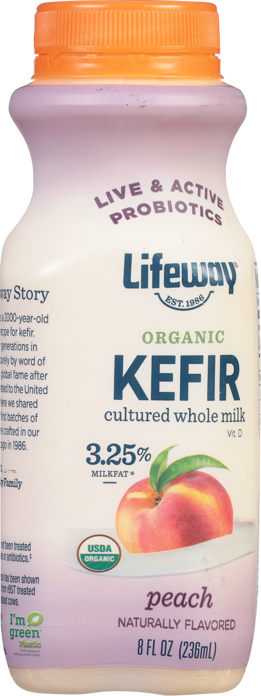 Kefir, Organic, Peach