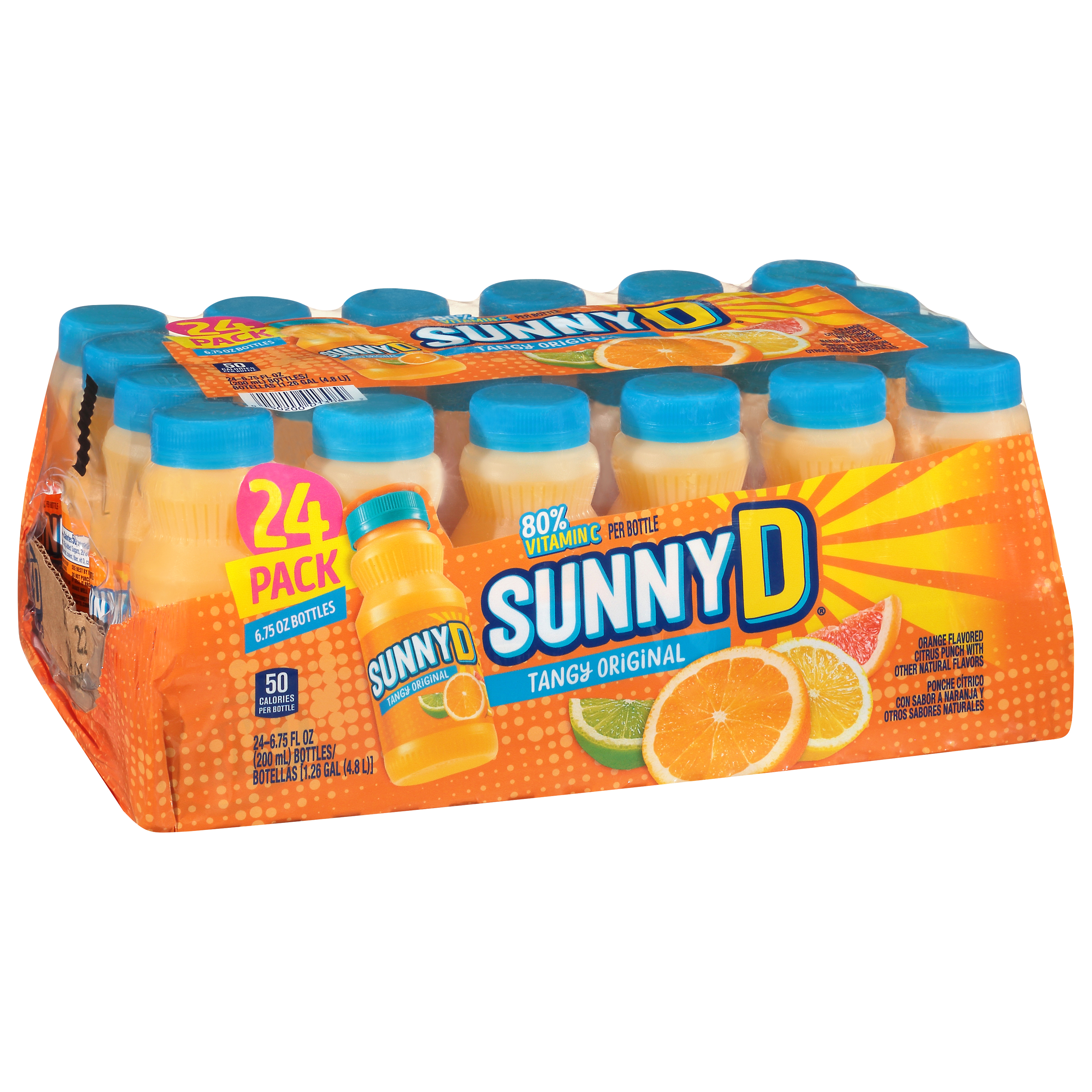 Sunny D Tangy Original Citrus Punch 24-6.75 Fl Oz Bottles